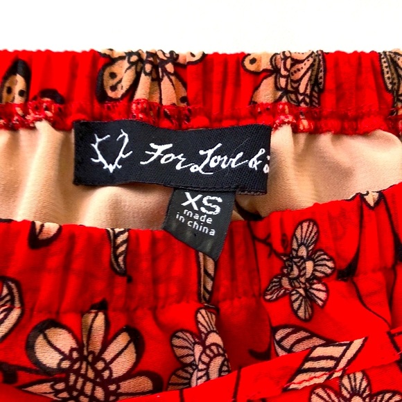 For Love and Lemons Pia Crop Top Red XS - Picture 5 of 7